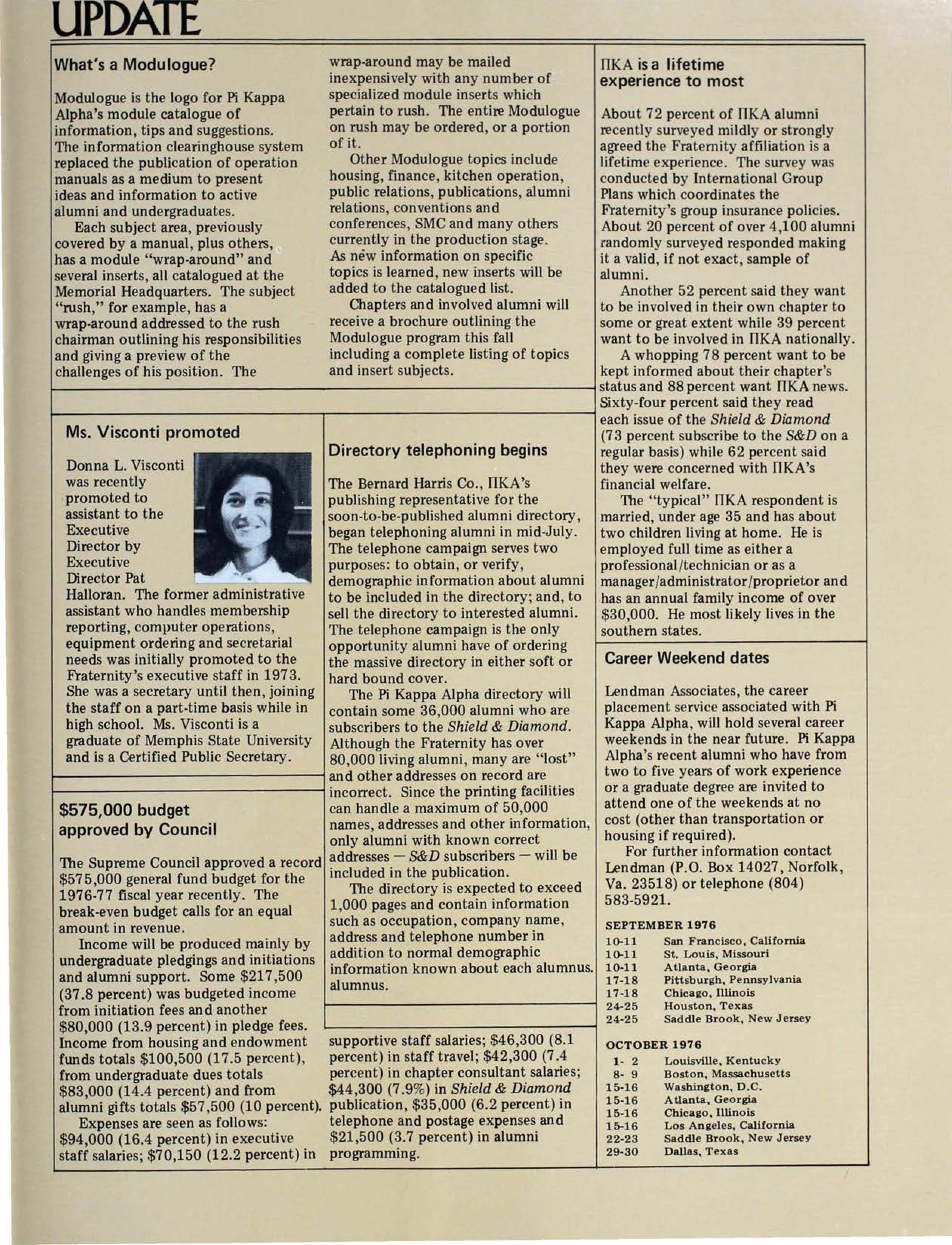 Update, September 1976